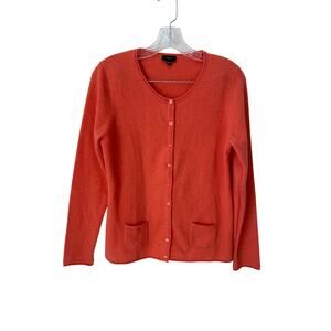 S.Milton 100% Cashmere Cardigan Button Up Orange Top Size 40 (US Medium)